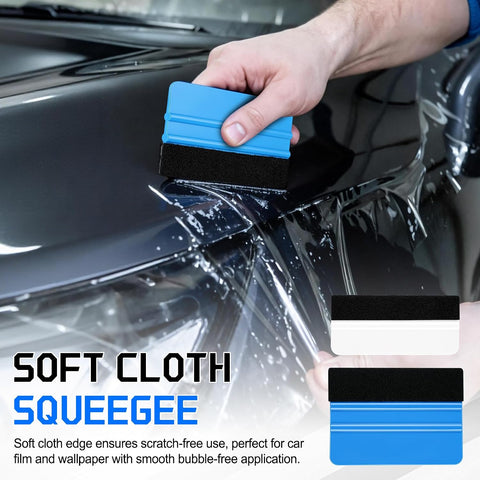 SINGARO Car Window Tint Kit, 9PCS Vehicle Glass Protective Film Wrapping Installation Set, Auto Vinyl Wrap Tinting Tools Included Vinyl Squeegee, Felt Squeegee, Cutter with Replacement Blades