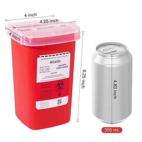Alcedo 1 Quart Sharps Container (1-Pack) for Needle & Syringe Disposal