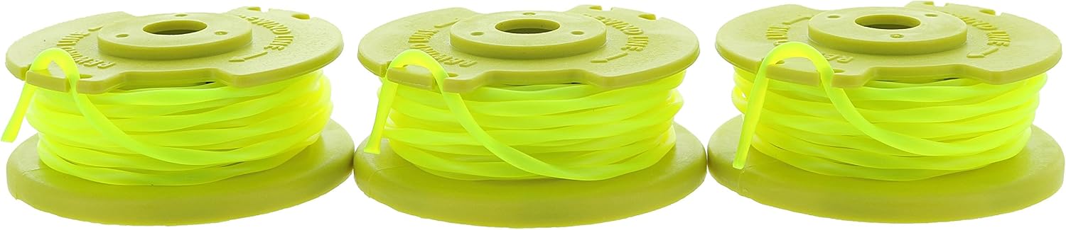 Ryobi One PLUS+ AC80RL3 OEM .080 Inch Twisted Line and Spool Replacement for Ryobi 18v, 24v, and 40v Cordless Trimmers (3 Pack)