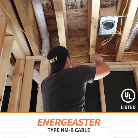 Energeaster Solid Indoor 12/2 W/G NMB Cable 100ft, Electrical Wire, Yellow