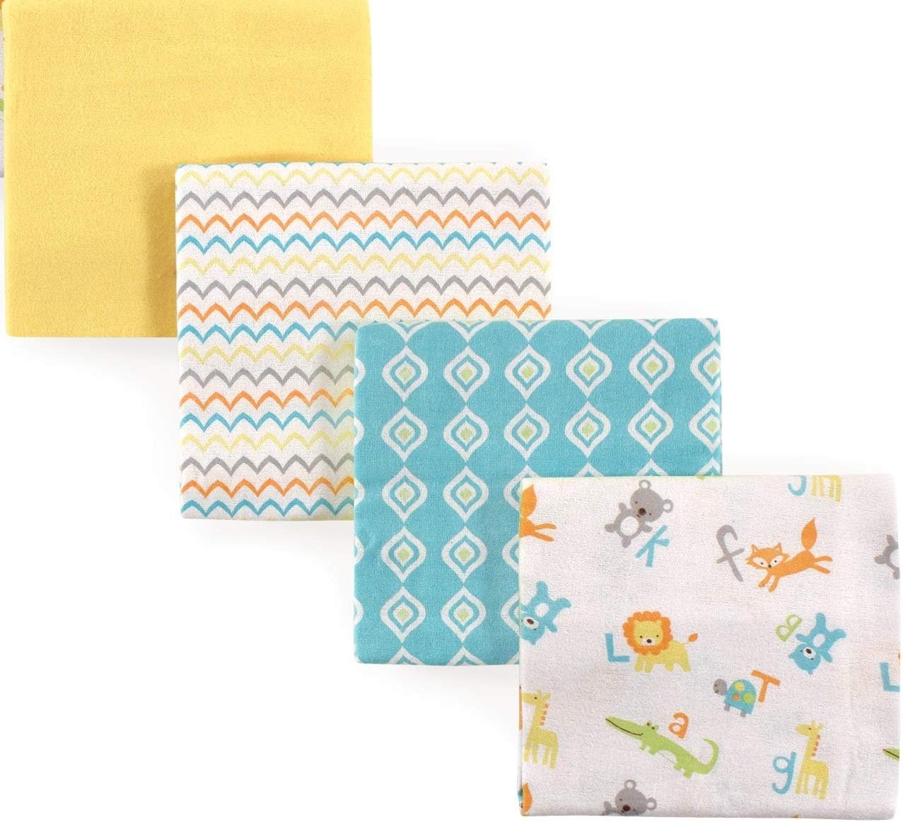 Luvable Friends Unisex Baby Cotton Flannel Receiving Blankets, ABC 7 Count, One Size (Pack of 12)
