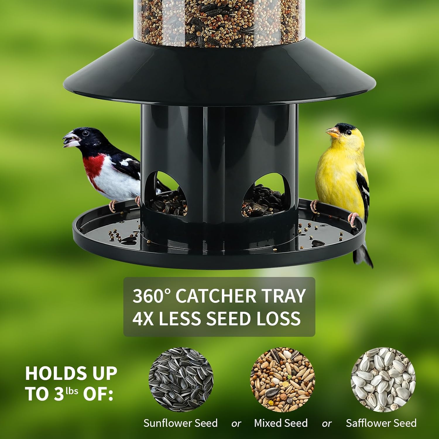Squirrel-Proof Bird Feeder for Outdoor Wild Bird