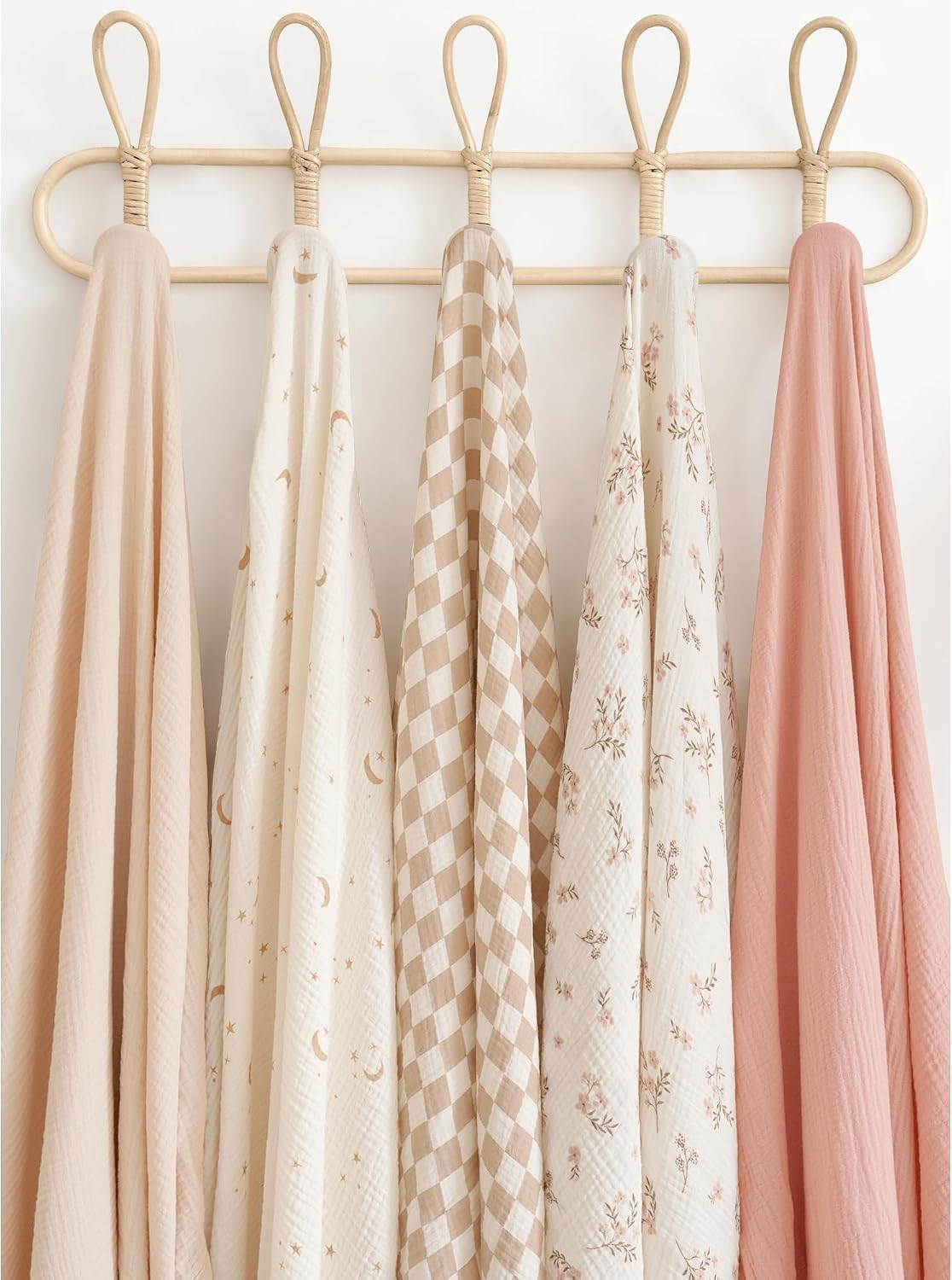 Konssy 3-Pack Muslin Baby Swaddle Blankets, 47 x 47 in Receiving Blankets