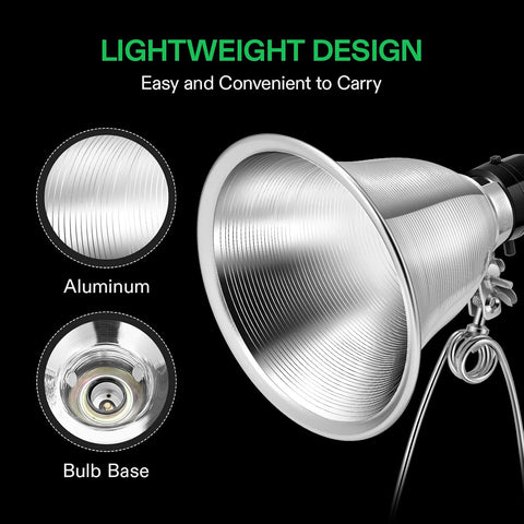 VIVOSUN 2 Pack Clamp Lamp Light with Detachable 5.5 Inch Aluminum Reflector