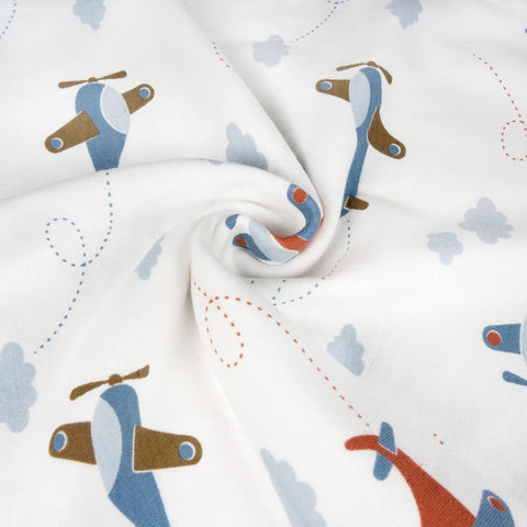 Zenssia Organic Cotton Toddler Pillow Case 13x18 Inches, 2 Pack, Airplane