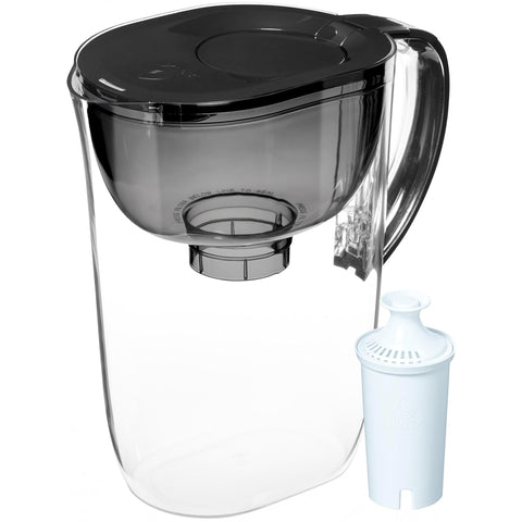 Brita Small 10 Cup Water Filter Pitcher, 1 BritaPlus Filter, Metro, Black