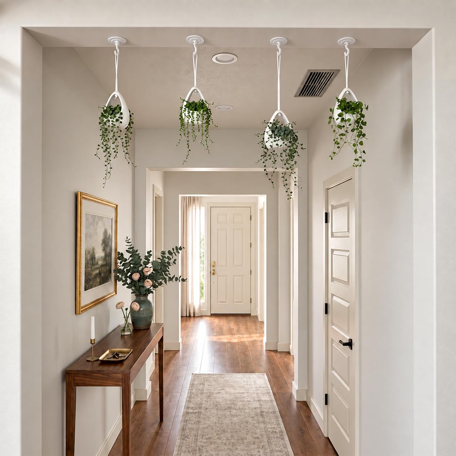 Adhesive Ceiling Hooks for Hanging Plants - 3lb 360° Swivel Ceiling Decor