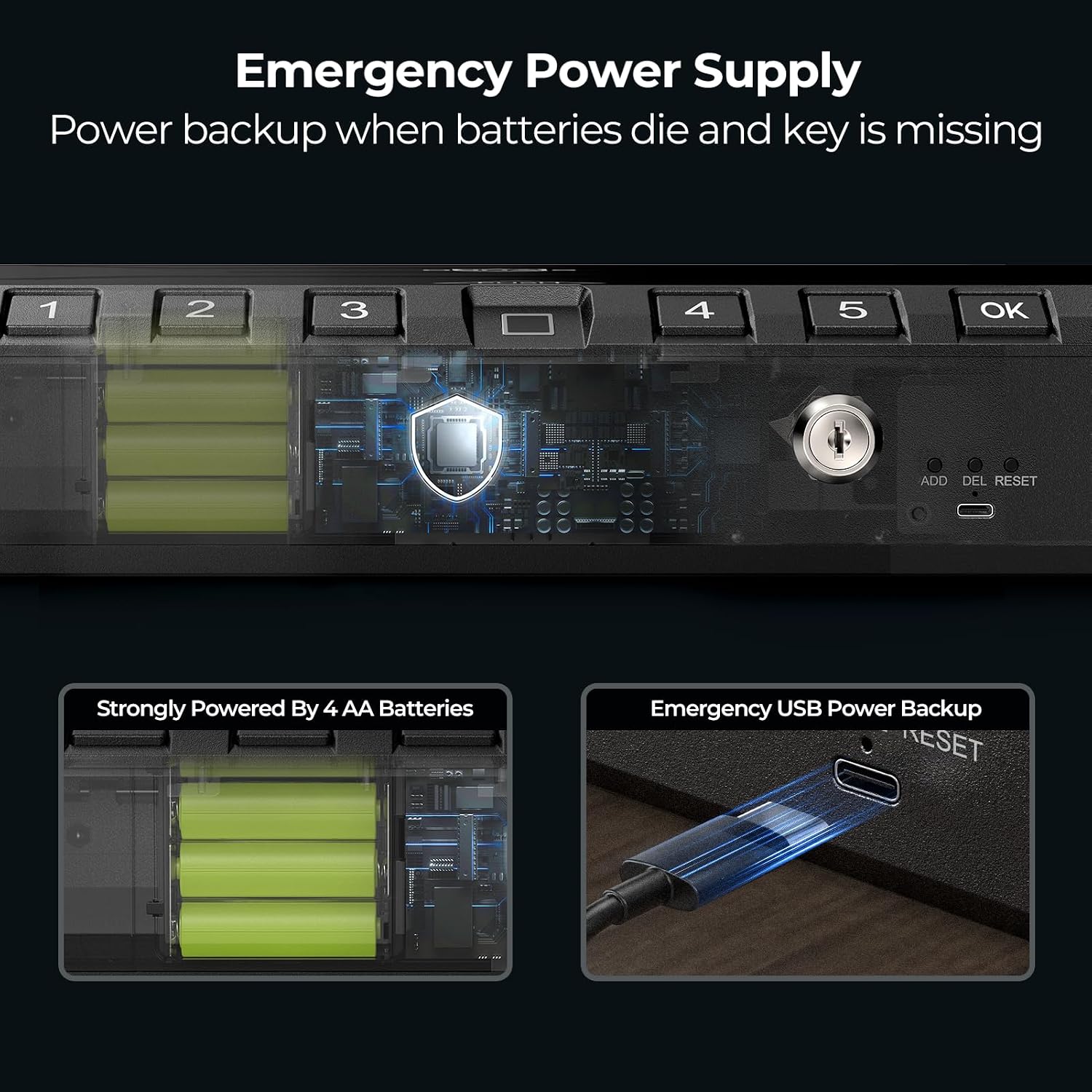 ONNAIS Large Biometric Gun Safe for Handgun with Fingerprint Keypad Lock