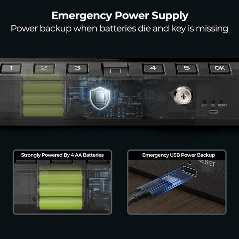 ONNAIS Large Biometric Gun Safe for Handgun with Fingerprint Keypad Lock