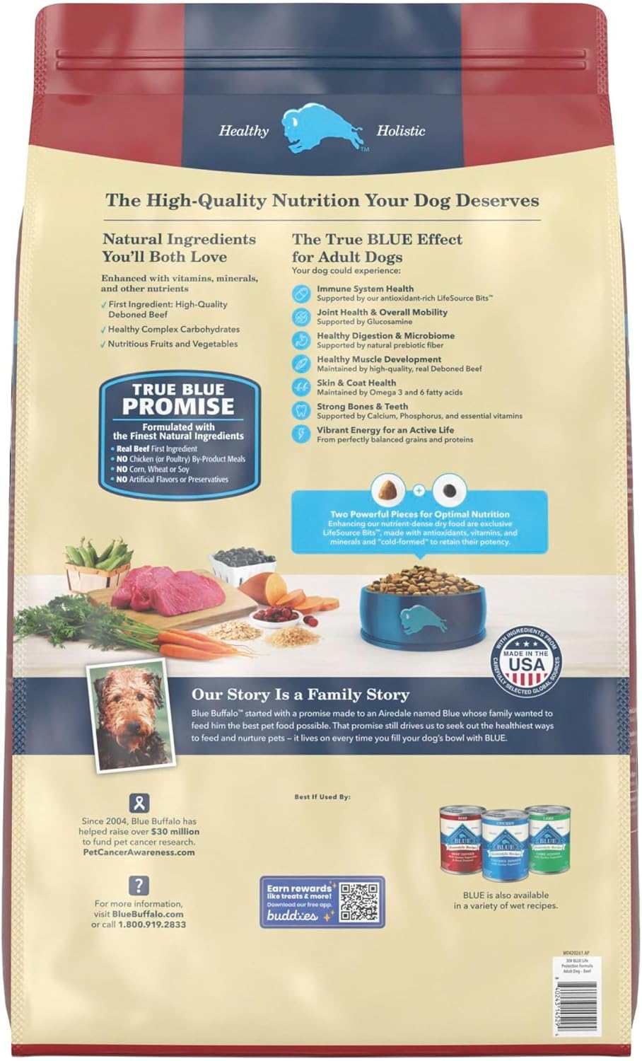 Blue Buffalo Life Protection Formula Beef Adult Dry Dog Food, 30 lb