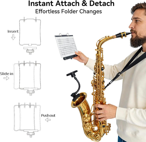 ST10S Saxophone Lyre with Flip Folder for Alto & Tenor Saxophones