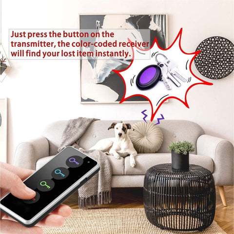 Reyke Key Finder with Sound, 131ft RF Remote Finder, 4 Receivers