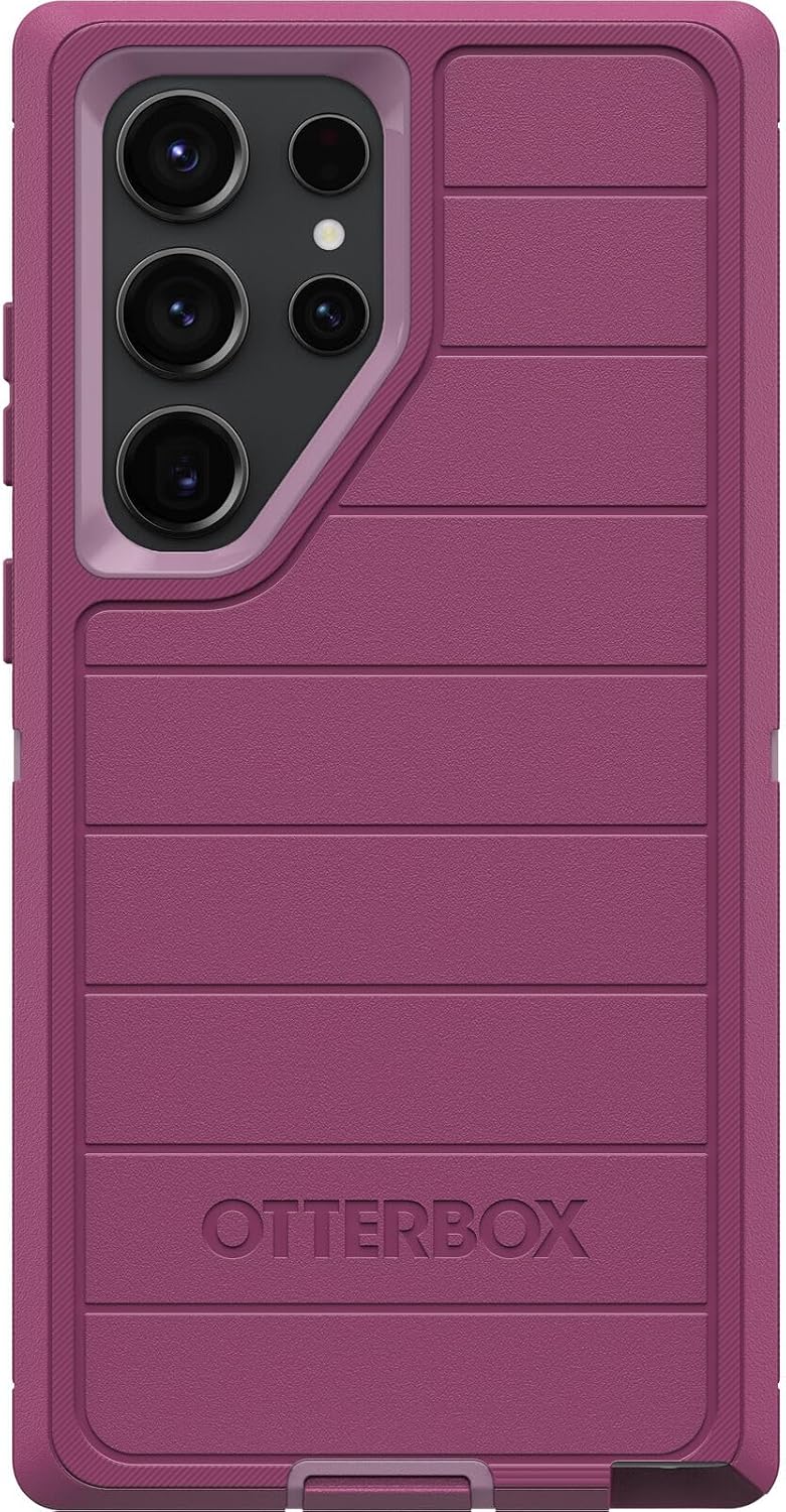 OtterBox Galaxy S23 Ultra (Only) - Defender Series Case - Morning Sky (Pink) - Rugged & Durable - with Port Protection - Holster Clip Kickstand - Microbial Defense Protection - Non-Retail Packaging