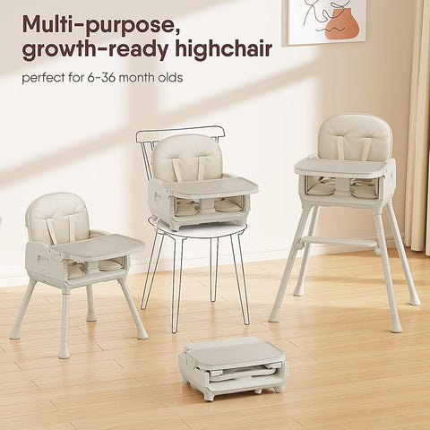 Obee Odee 3-in-1 Portable Baby High Chair for Babies and Toddlers (Beige)