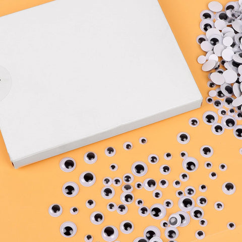 DECORA 500 Pieces 6mm -12mm Black Wiggle Googly Eyes with Self-Adhesive for Crafts Decorations