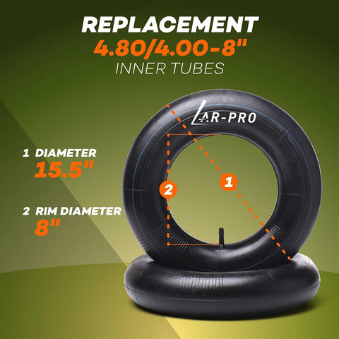 AR-PRO 4.80/4.00-8 Inner Tube, TR-13 Valve Stem, 2-Pack