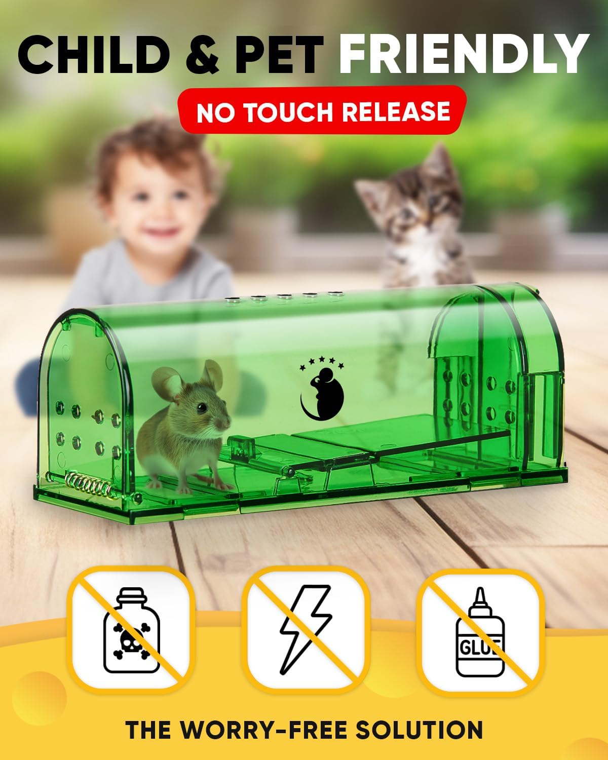 Motel Mouse Humane No Kill Mouse Traps Live Catch & Release - 4 Pack