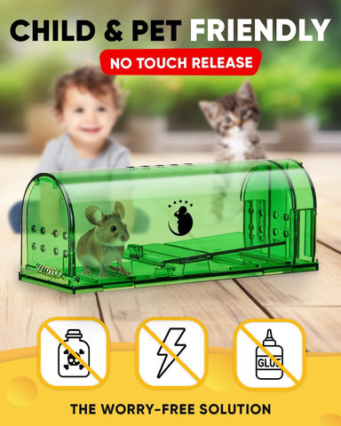 Motel Mouse Humane No Kill Mouse Traps Live Catch & Release - 4 Pack