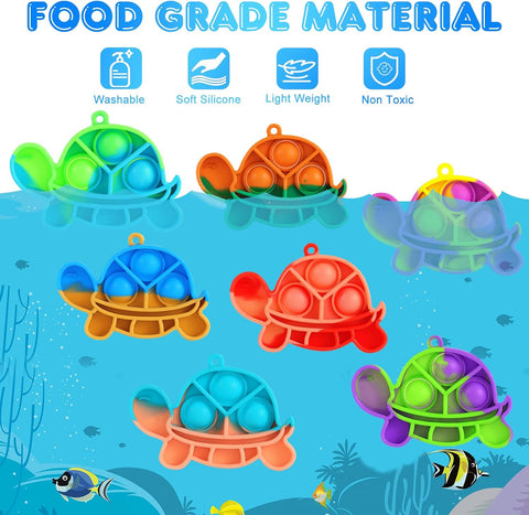 Pop Fidget Toys Bulk Its Kids Party Favors 30 Pack Turtle Mini Pop Keychain