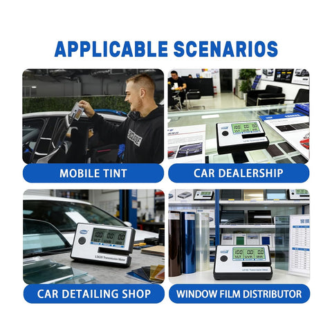 RockRose Portable Car Window Tint Meter Professional VLT/UVR/IRR Measurement for Auto Side Windows & Tint Films Instant Calibration & Data Lock for Pro Tint Installer Linshang Spectrum IR 950nm LS162