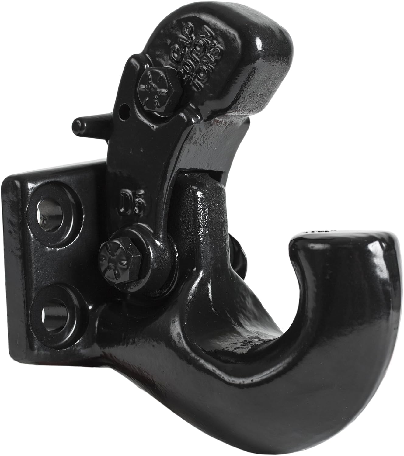 Buyers Products 10042 20 Ton Pintle Hook w/Mounting Kit, 40,000 lb MGTW, 8,000 lbs MVL, Pintle Hitch for Heavy Equipment Towing, Spring‑Loaded Lock, Fits 2–3 in Lunette Ring, Black Powder Coat