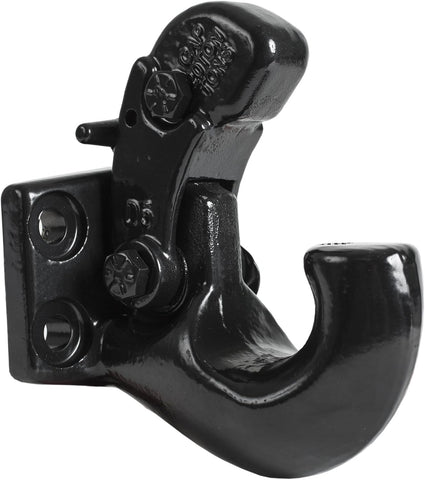 Buyers Products 10042 20 Ton Pintle Hook w/Mounting Kit, 40,000 lb MGTW, 8,000 lbs MVL, Pintle Hitch for Heavy Equipment Towing, Spring‑Loaded Lock, Fits 2–3 in Lunette Ring, Black Powder Coat