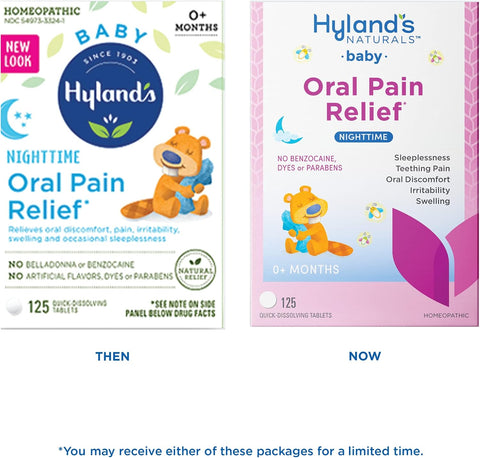 Hyland's Baby Oral Pain Relief Tablets for Nighttime Gum Discomfort, 125ct