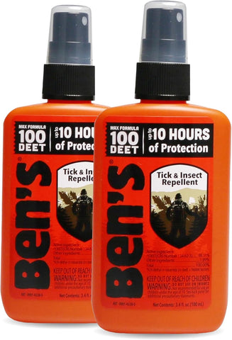 Ben's 100 DEET Tick & Insect Repellent Pump Spray, 3.4 fl oz, 2 Pack