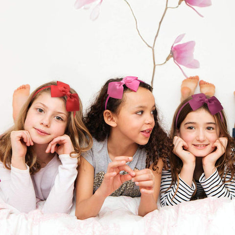 Cute Burgundy Bow Headband for Girls Toddlers.