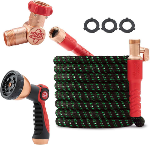 Pocket Hose Ballistic Double UV 50 FT Expandable Garden Hose, Pocket Pivot