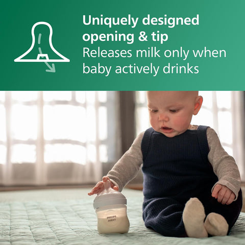 Philips Avent Natural Glass Baby Bottle, Slow Flow, 4 oz, BPA-Free, 1-Pack