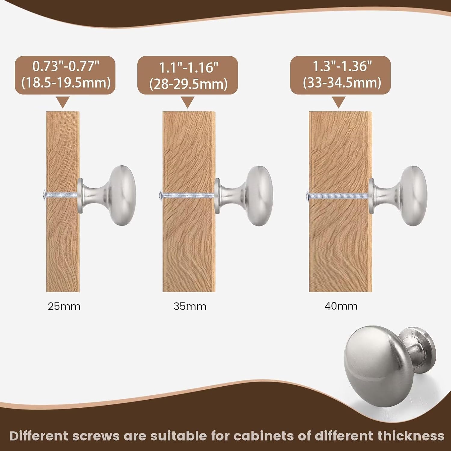 15 Pack Kitchen Cabinet Knobs, 1-3/16 Inch(29.5mm) Drawer Knobs Dresser Knobs,Satin Nickel Knobs Solid Drawer Pulls,Kitchen Cabinet Pulls for Dresser Drawers