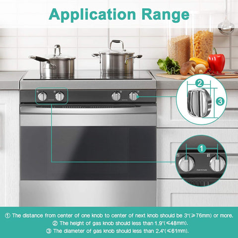 Stove Knob Safety Covers (5 + 1 Pack), Oven Lock Child Safety, Clear View