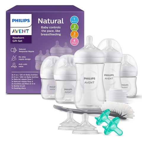 Philips Avent Natural Response Baby Gift Set - 5 Bottles, Soothie Pacifiers