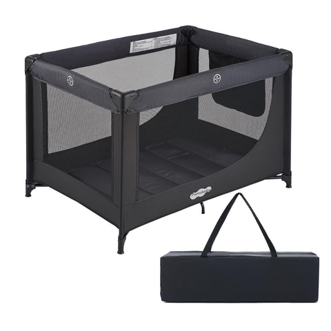 Pamo Babe Pack and Play Portable Baby Crib Foldable Playard Leightweight Travel Playpen for Tooddlers and Infant Black