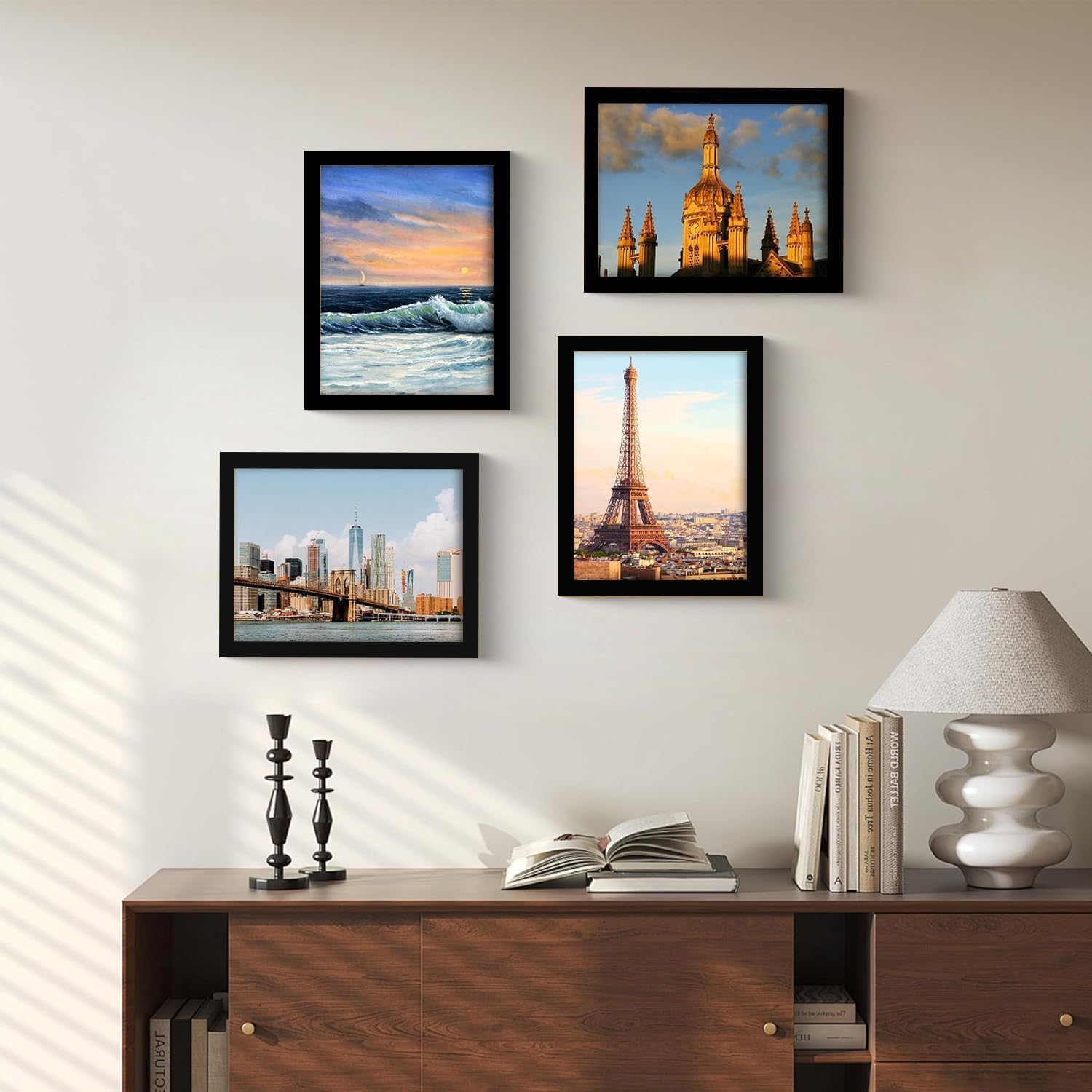 LUCKYLIFE 8x10 Picture Frame Black for Wall Mounting or Tabletop Display, 2 Pack