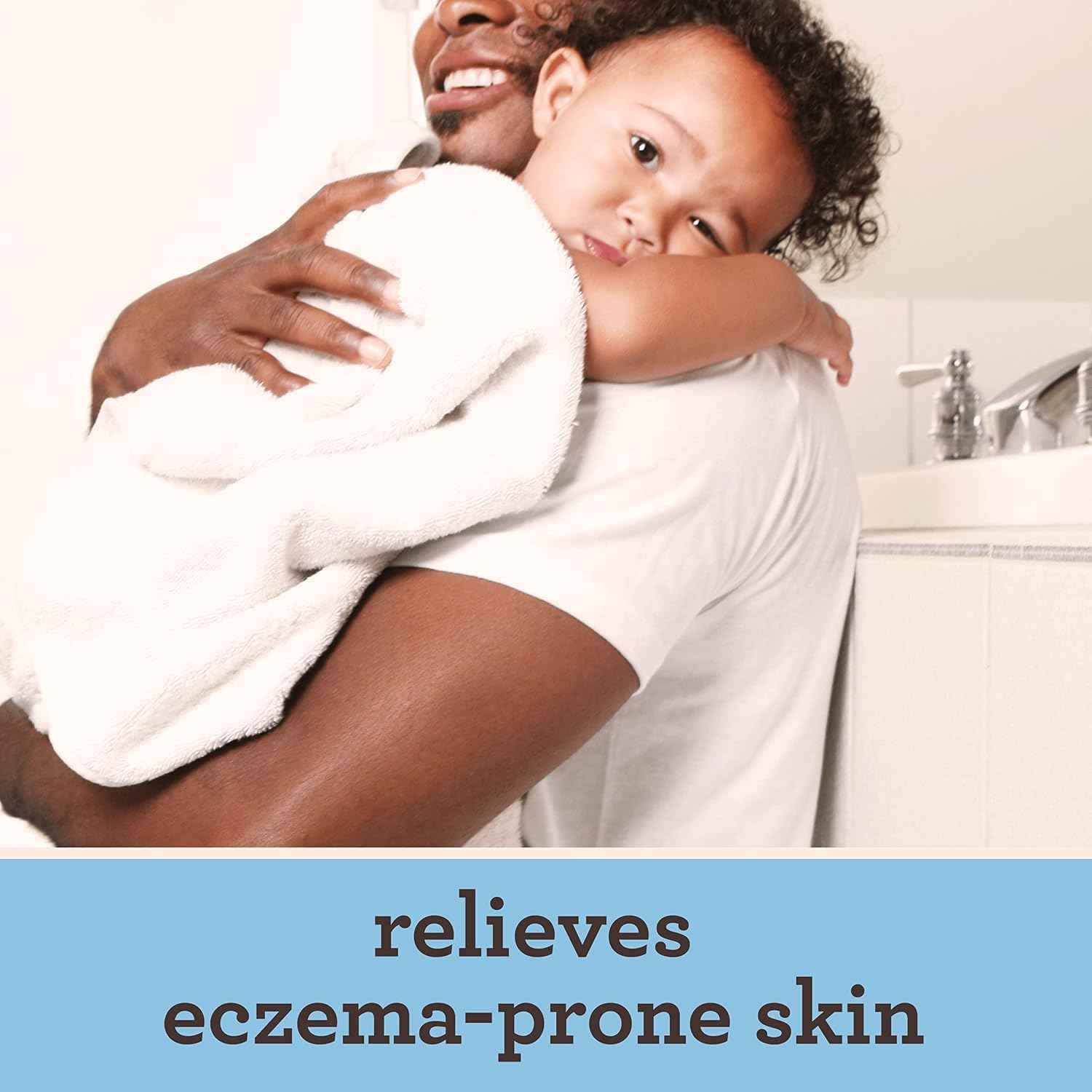 Aveeno Baby Eczema Therapy Soothing Bath Treatment for Relief of Dry, Itchy & Irritated Skin, Made with Natural Colloidal Oatmeal, Fragrance-, Paraben-, Steroid- & Tear-Free, 5 ct