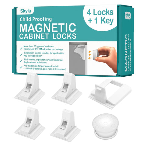 SKYLA HOMES Magnetic Cabinet Lock Replacement Keys, 2 Pack