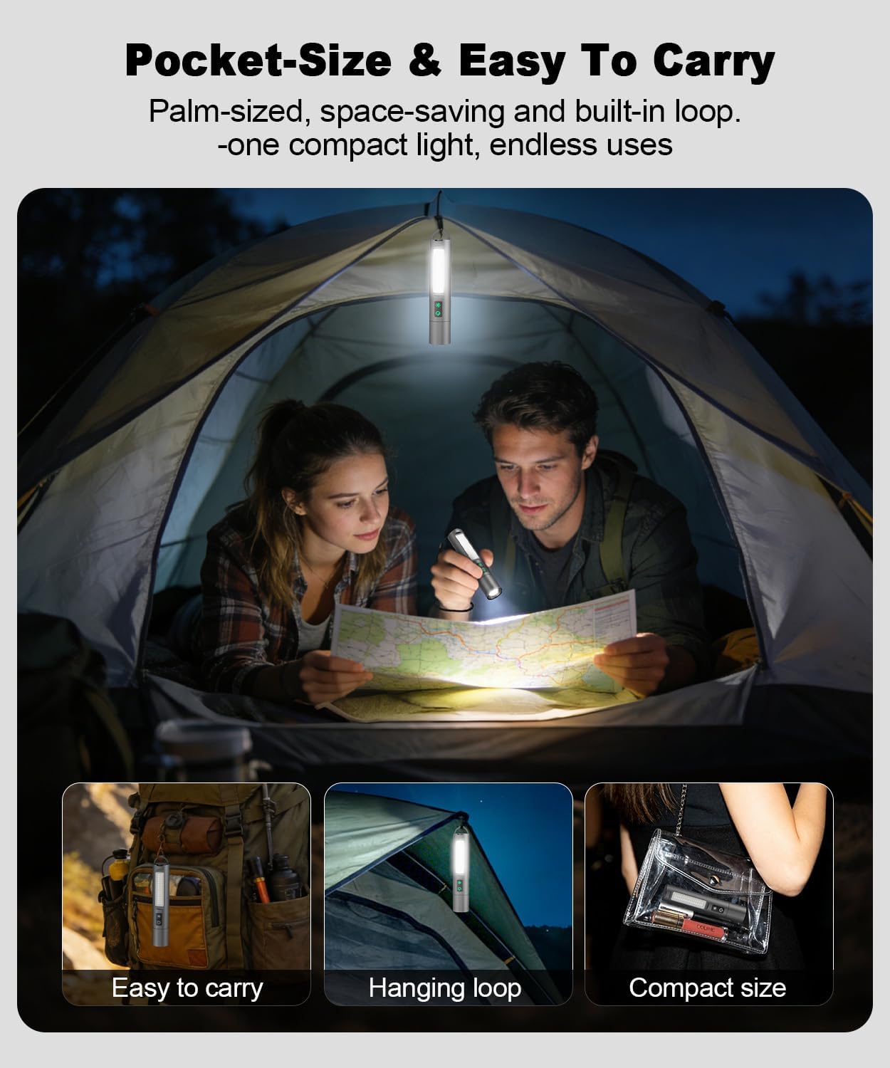 Small Powerful Flashlights,LED Pocket EDC Flashlight Rechargeable with Magnetic Base&Hanging Loop,1500 High Lumens,Dual Switch,COB Red Light,7 Modes,USB C Flash Light for Home Emergency Car Camping2PC