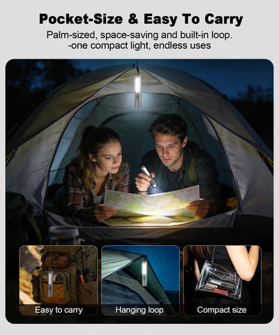 Small Powerful Flashlights,LED Pocket EDC Flashlight Rechargeable with Magnetic Base&Hanging Loop,1500 High Lumens,Dual Switch,COB Red Light,7 Modes,USB C Flash Light for Home Emergency Car Camping2PC