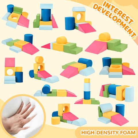 Edbuosy Toddler Climbing Toys Indoor, 7-Piece Colourful Foam Climbing Blocks, Soft Play Climbing for Toddlers, Modular Crawling & Sliding Play Set for Toddlers 1-3 Years Old
