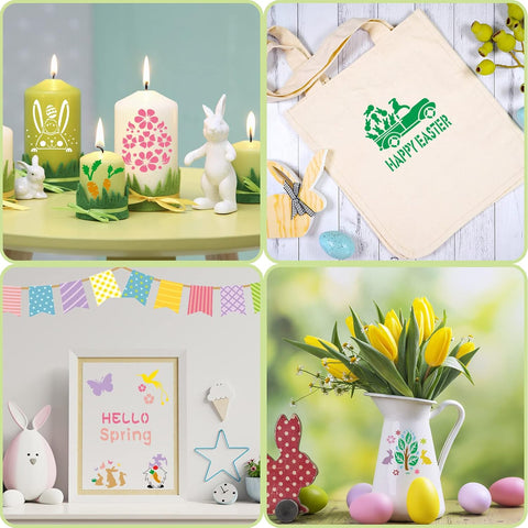 Augshy 56 Pack Easter Stencils, Christian Reusable for Painting Crafts