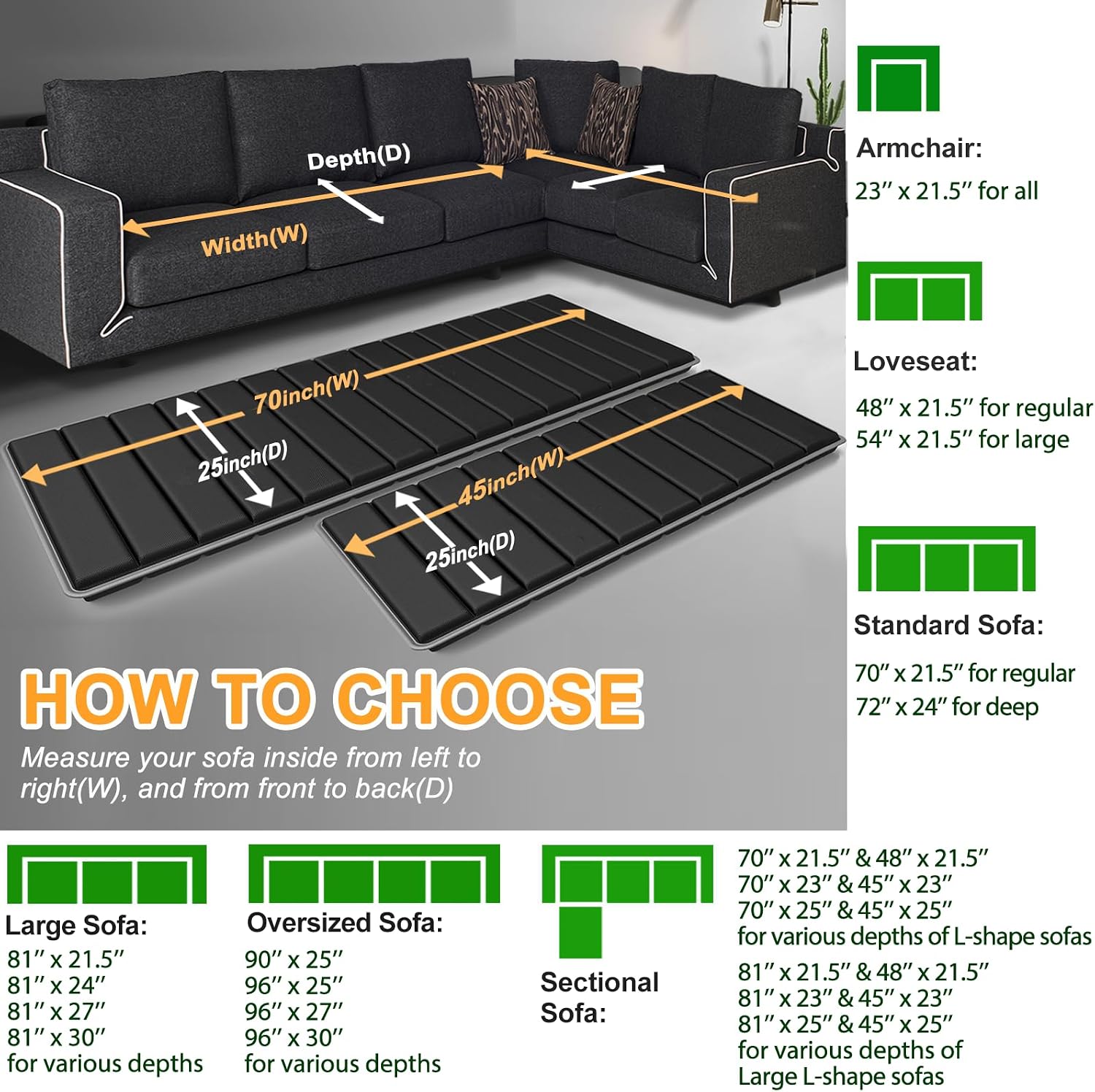 LAVEVE Heavy Duty Couch Cushion Support Board for Sagging Sectional Sofas