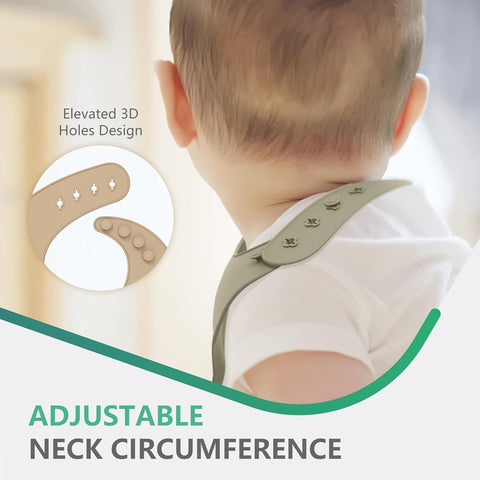 Cuddle Campus Set of 3 Silicone Bibs, Soft Adjustable Bibs for Boys & Girls