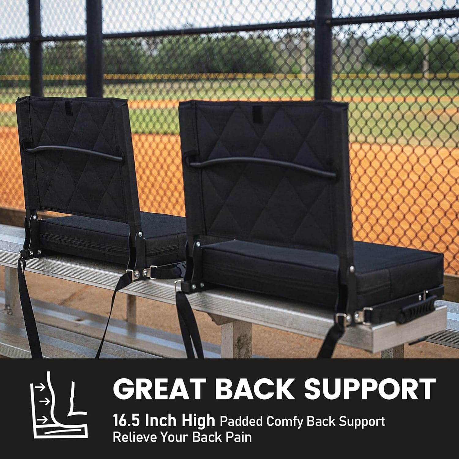 Sheenive Stadium Seats with Back Support, Padded Bleacher Seat Cushion