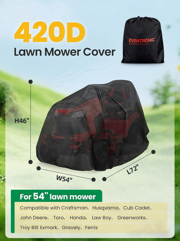Riding Lawn Mower Cover, 54'' Lawn Tractor Cover 420D