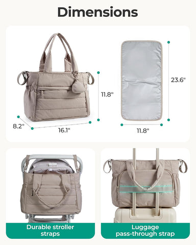 BAGSMART Diaper Bag Tote, Hospital Bag for Labor Delivery Travel Baby Tote