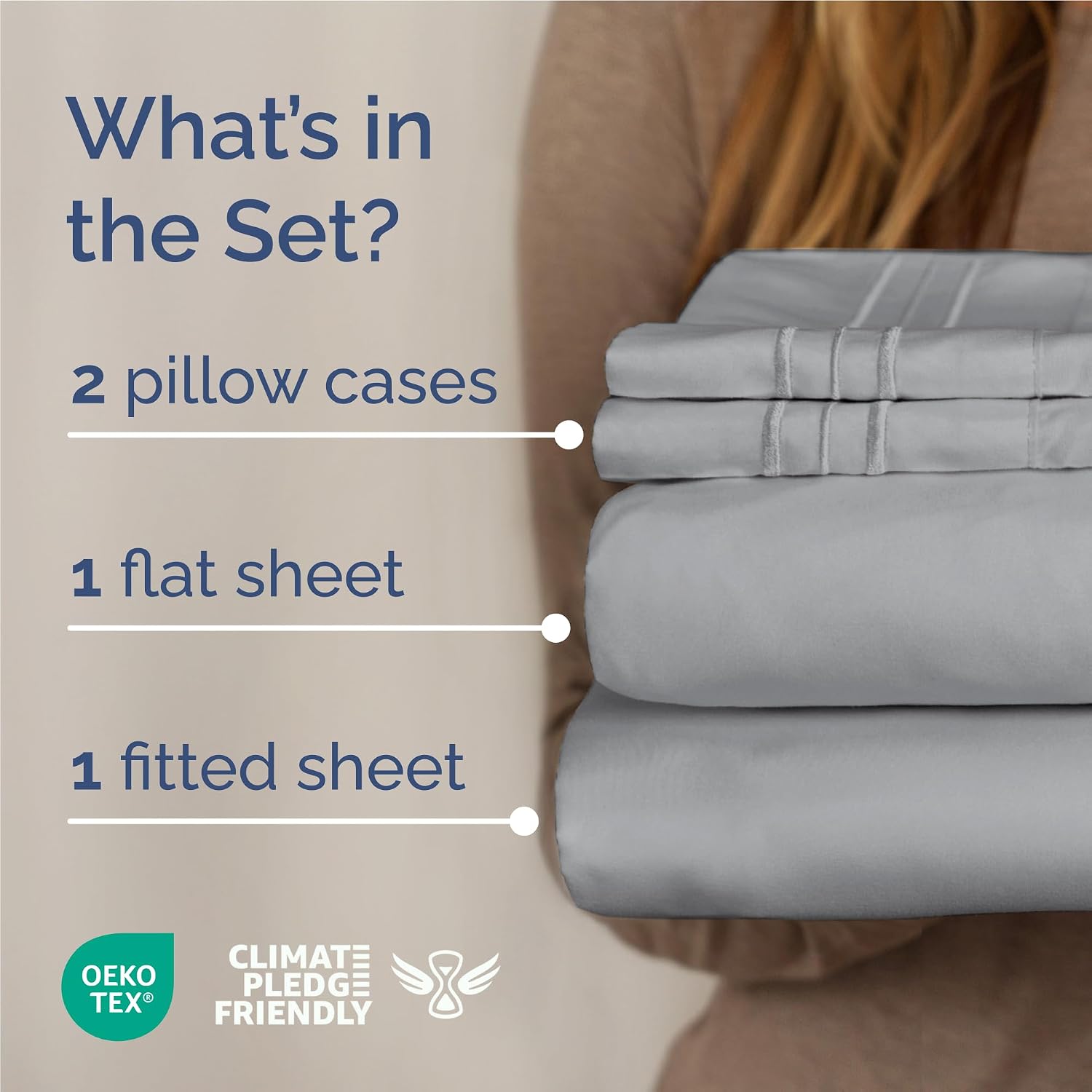 Full Size 4 Piece Sheet Set - Breathable & Cooling Sheets - Steel Blue