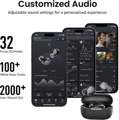 TOZO A1 Wireless Earbuds Bluetooth 5.3 Light Weight in Ear Headphones