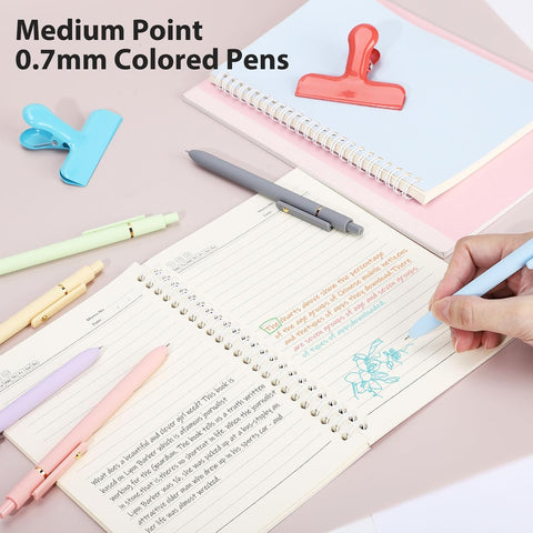 FIOVER Colored Gel Pens 24 Pack 0.7mm Medium Point Pens for Journaling